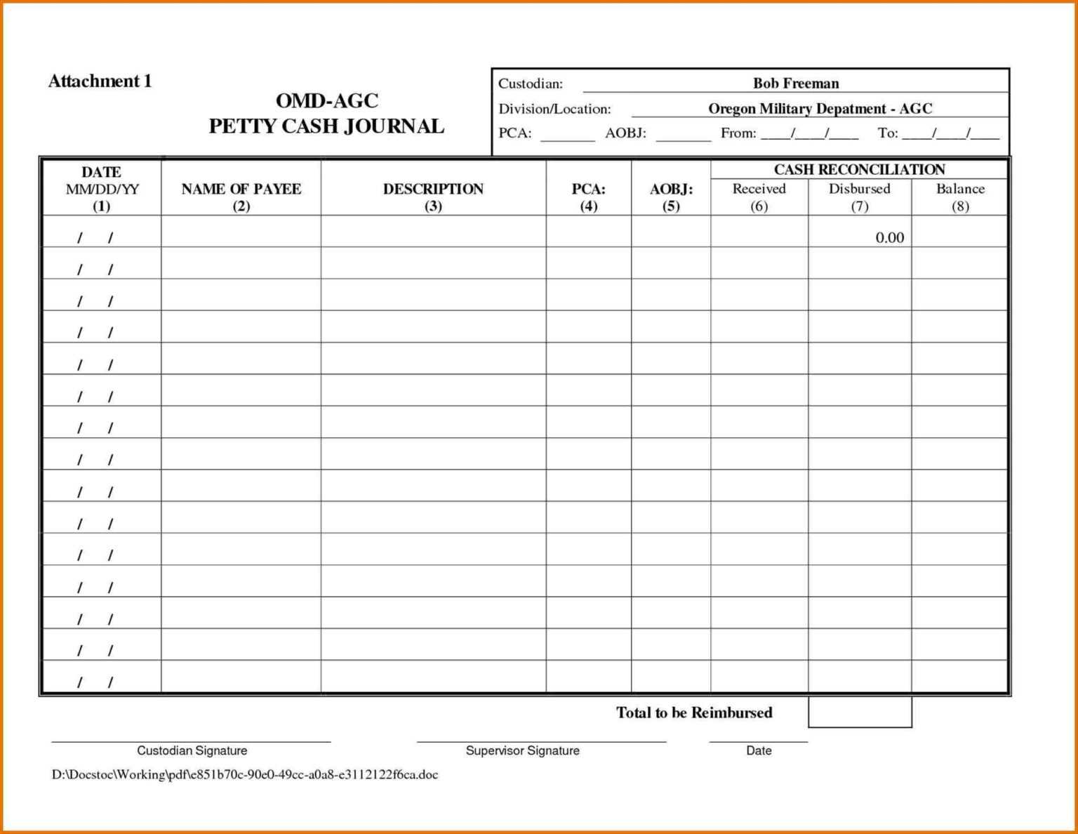 Petty Cash Reconciliation Sheet Sample Templates Sample With Regard