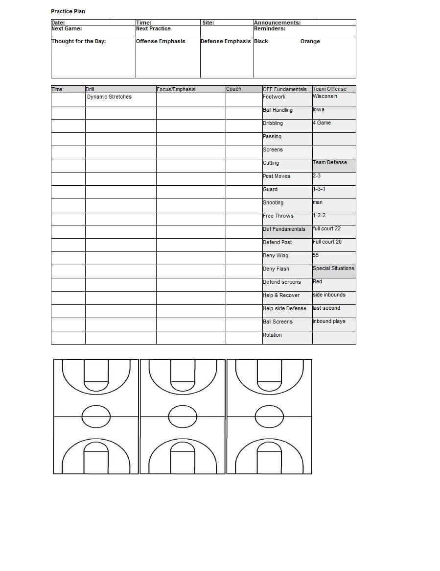 001 Basketball Practice Plans Template Stunning Ideas Youth Pertaining To Blank Hockey Practice Plan Template