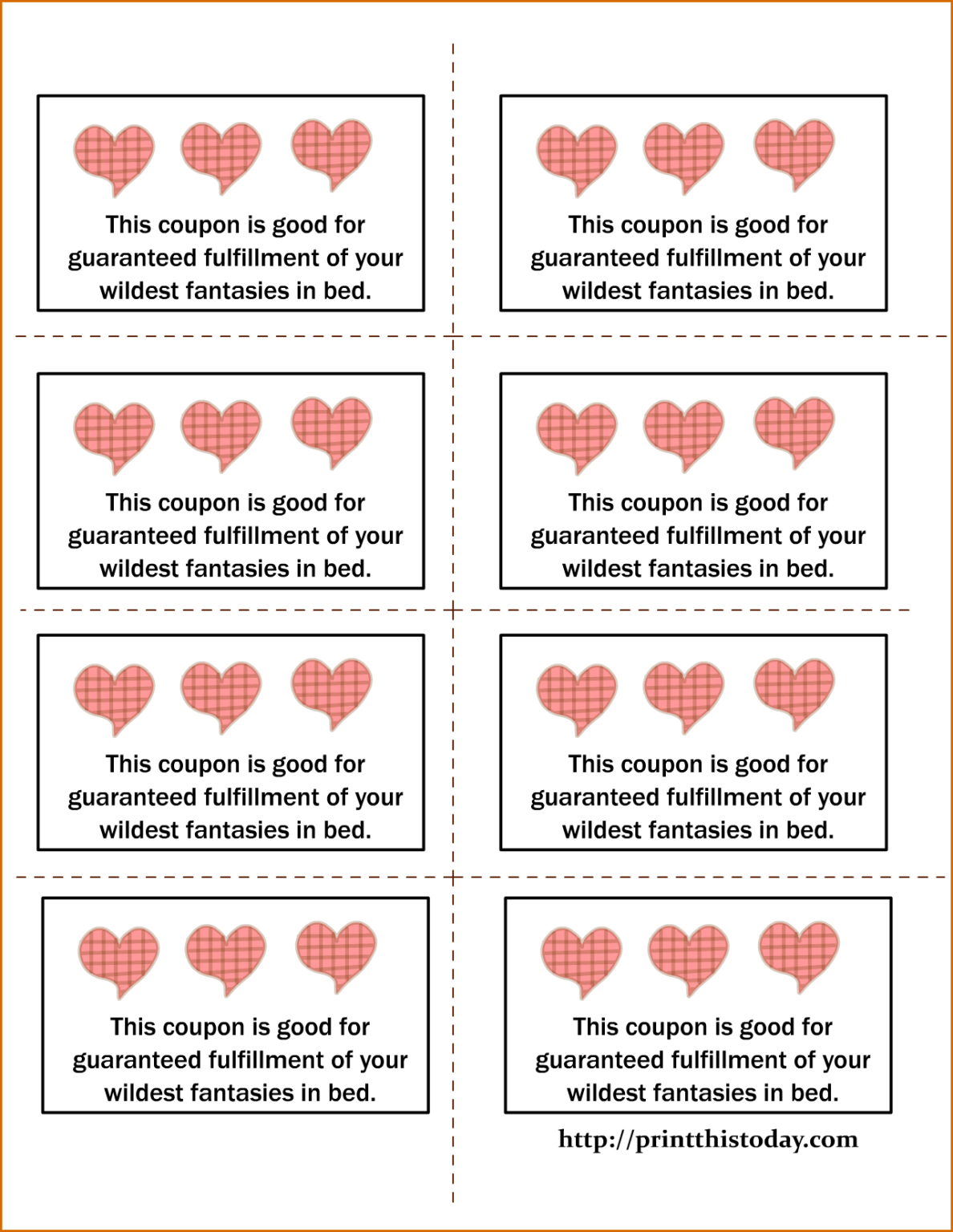Love Coupon Template For Word