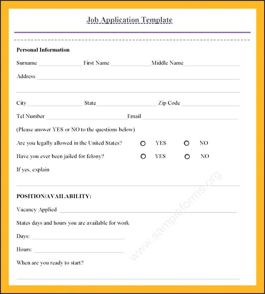 002 Job Application Template Doc Employment Form Unique Intended For Job Application Template Word Document