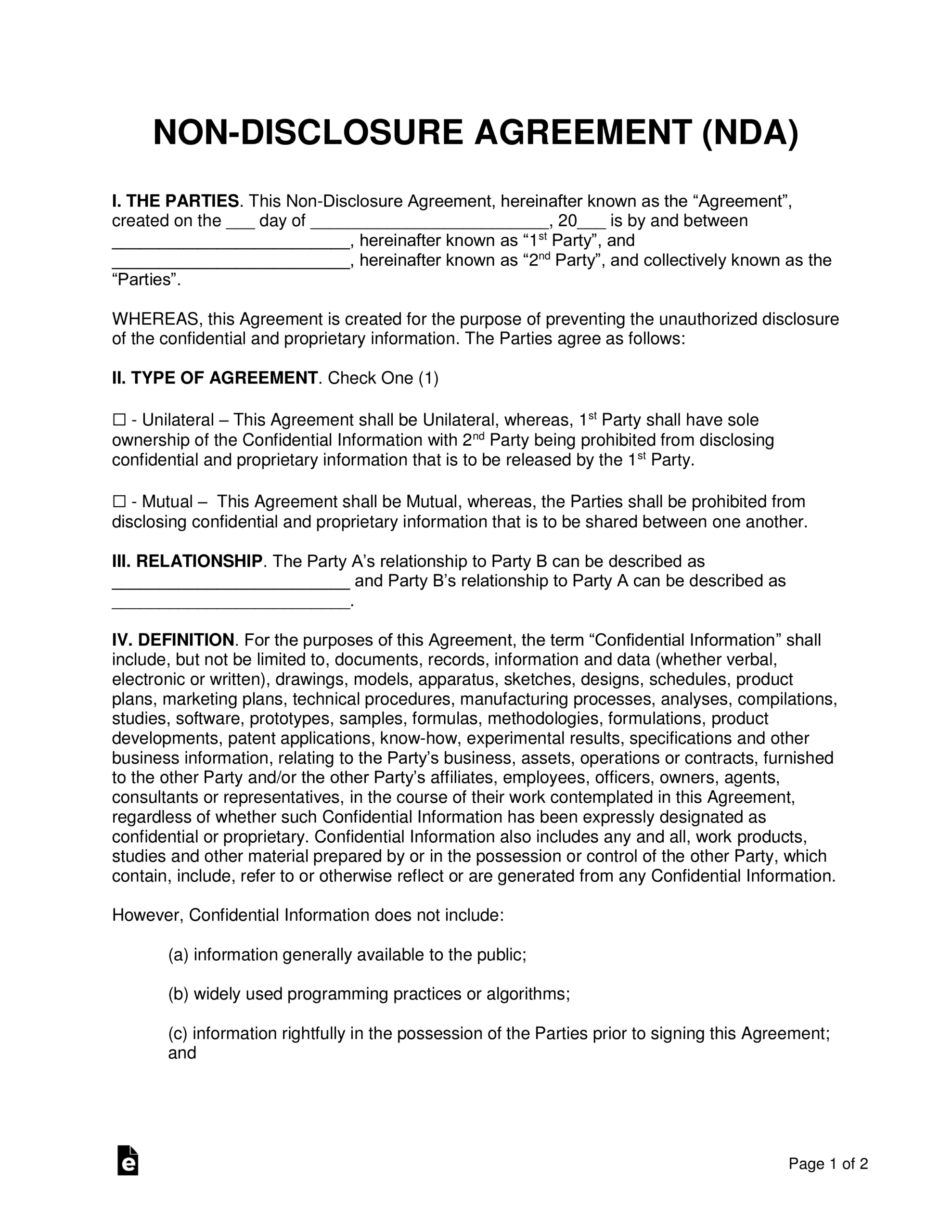 002 Non Disclosure Agreement Template Word Archaicawful Within Nda Template Word Document