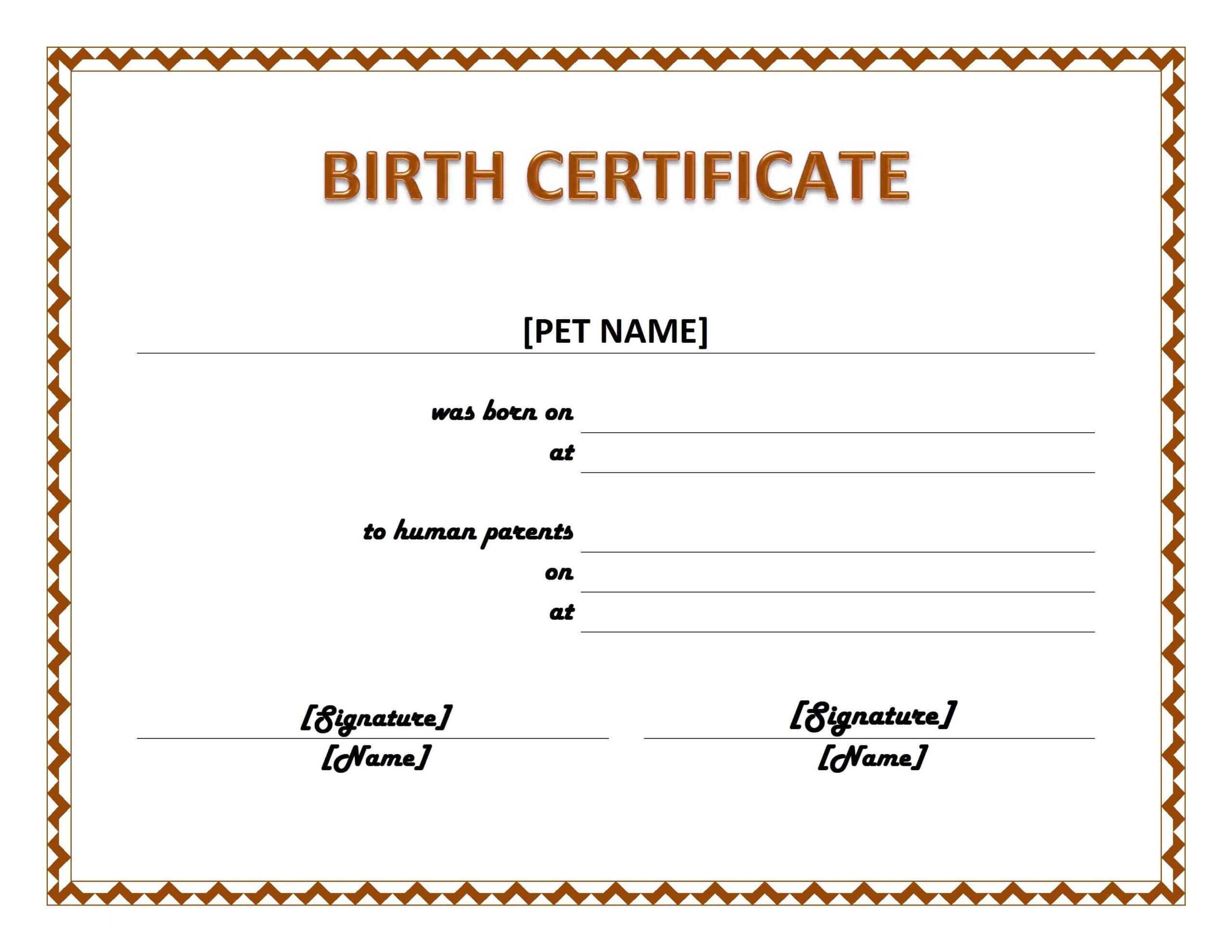 003 Official Birth Certificate Template Charming Designs within Blank