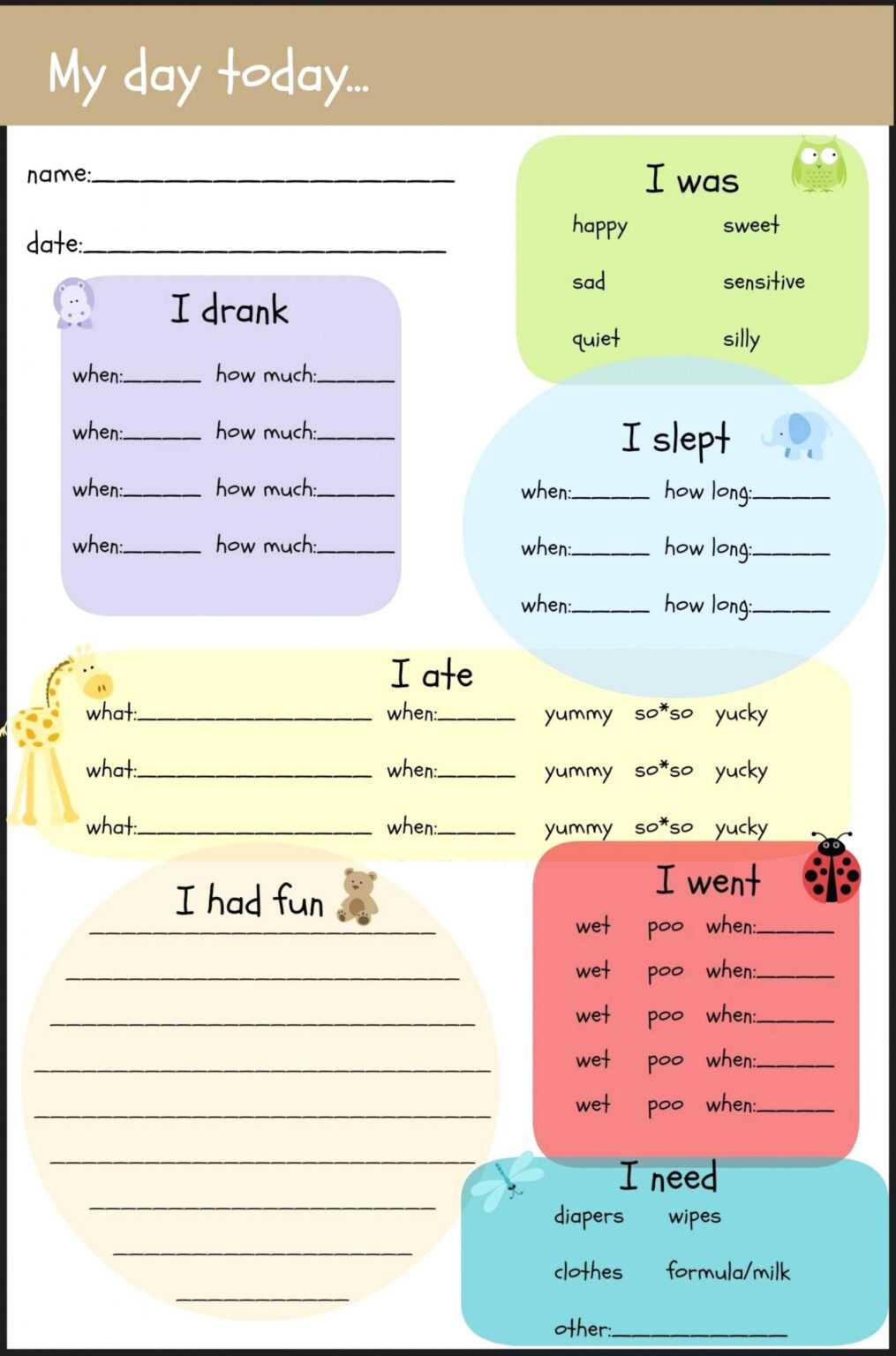 preschool daily schedule template free download