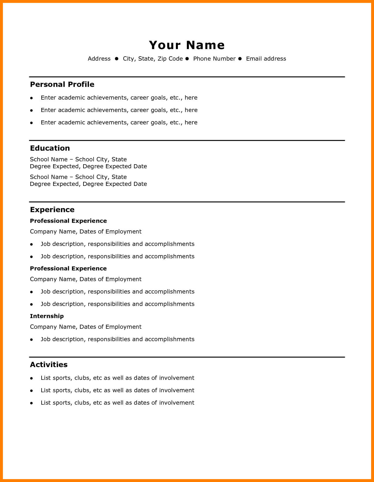 003 Template Ideas Blank Basic Resume Templates Cv Simple Intended For Free Basic Resume Templates Microsoft Word