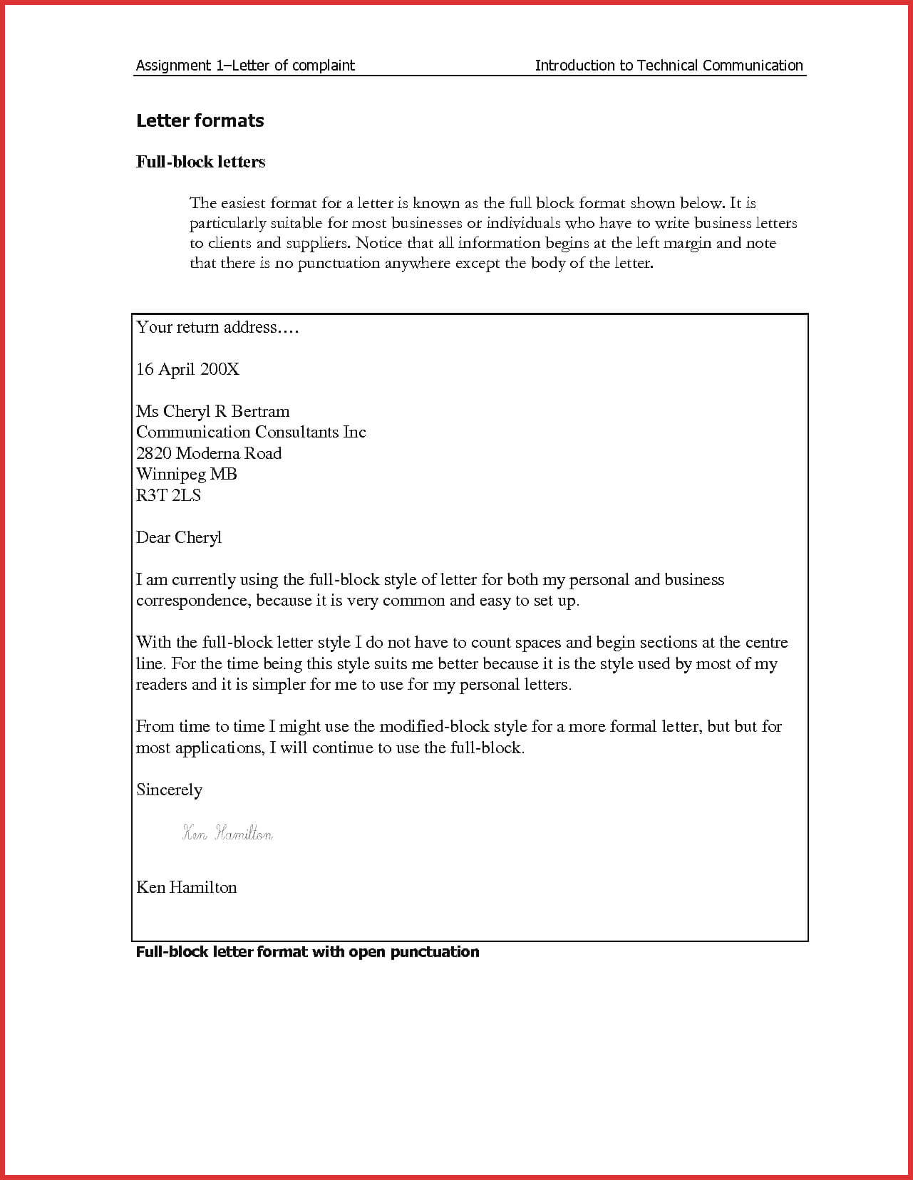 003 Template Ideas How To Get Business Letter Format On Regarding Modified Block Letter Template Word