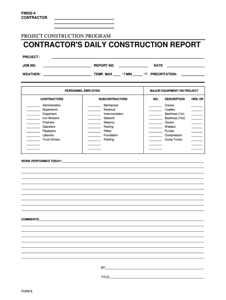 004 Construction Daily Report Format Excel Large Template Pertaining To 