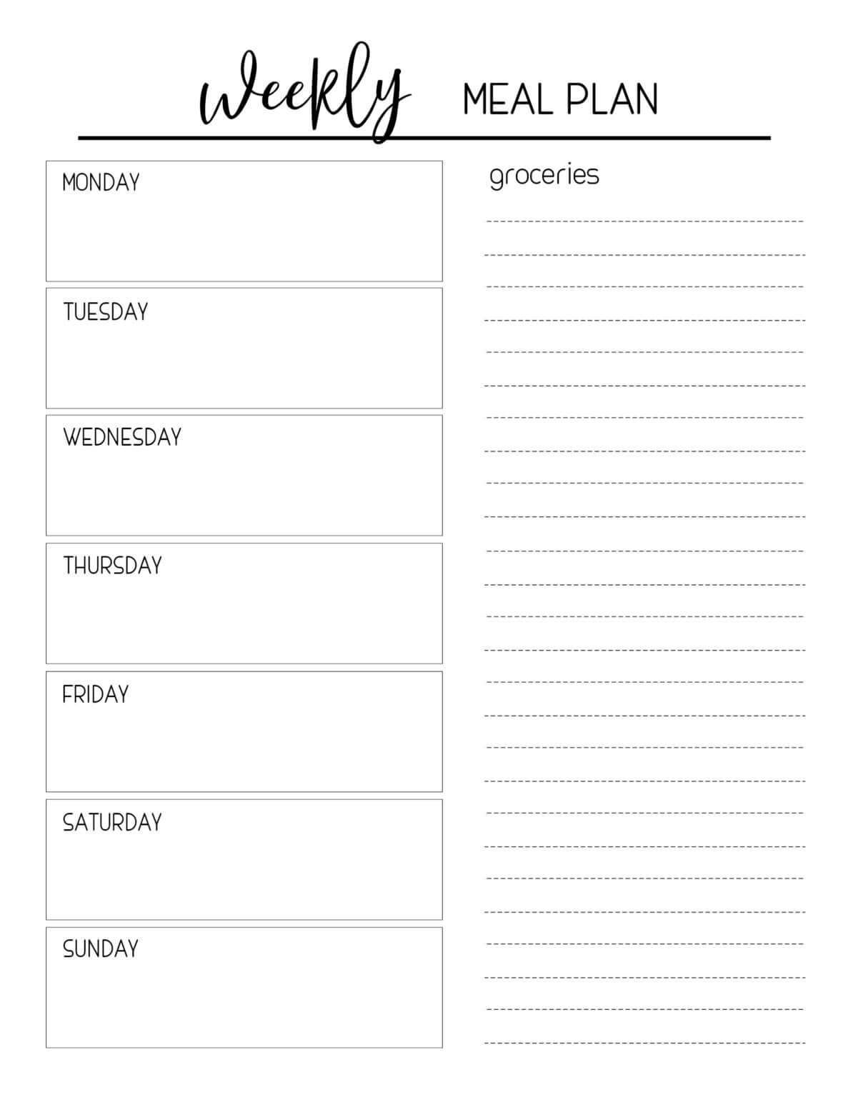 meal planning template google sheets