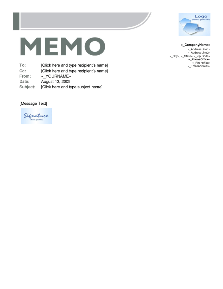 Memo templates for word 2010