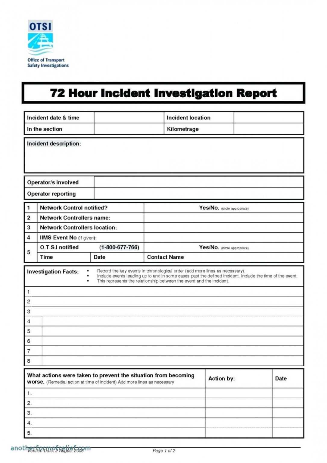 Accident Investigation Report Sample Word Document