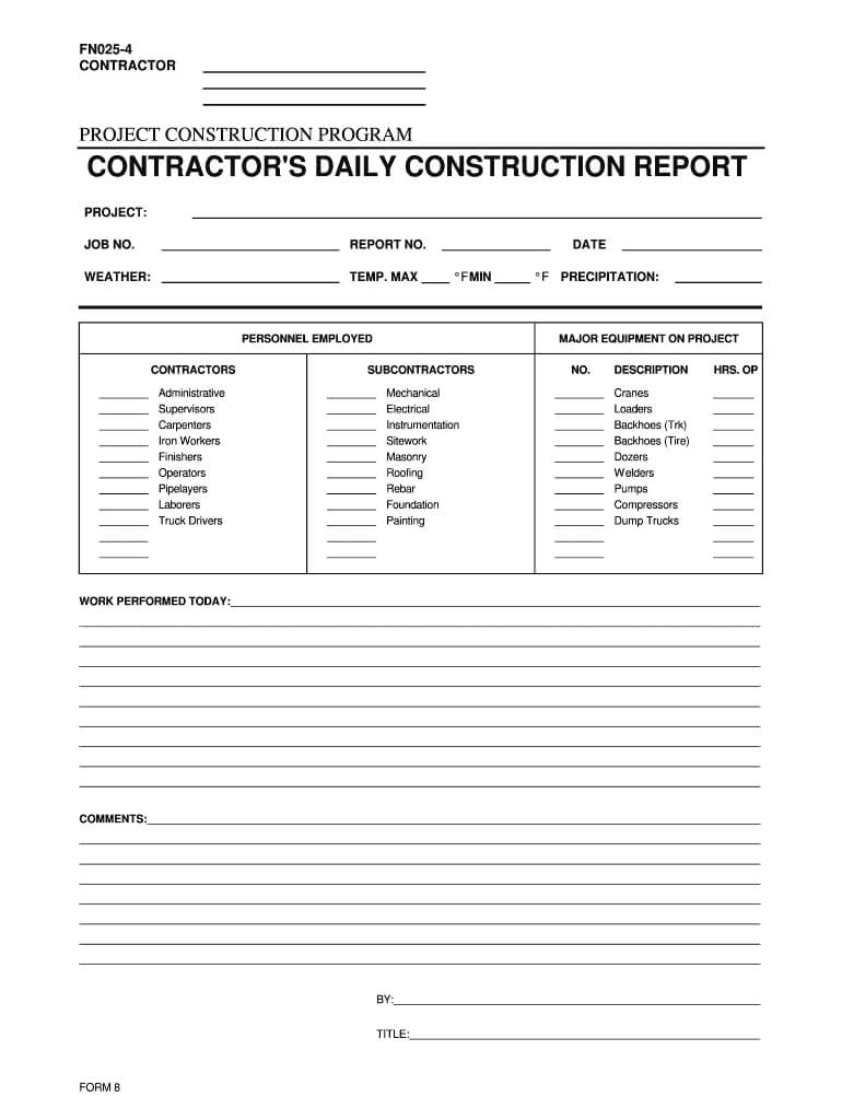 006 Free Construction Site Daily Report Template Ideas Inside Daily Site Report Template