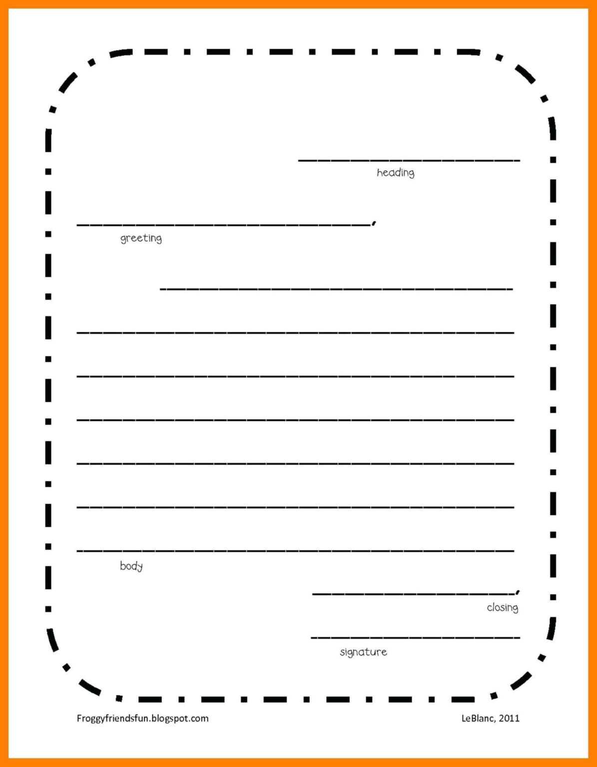 Blank Letter Writing Template For Kids - Best Sample Template
