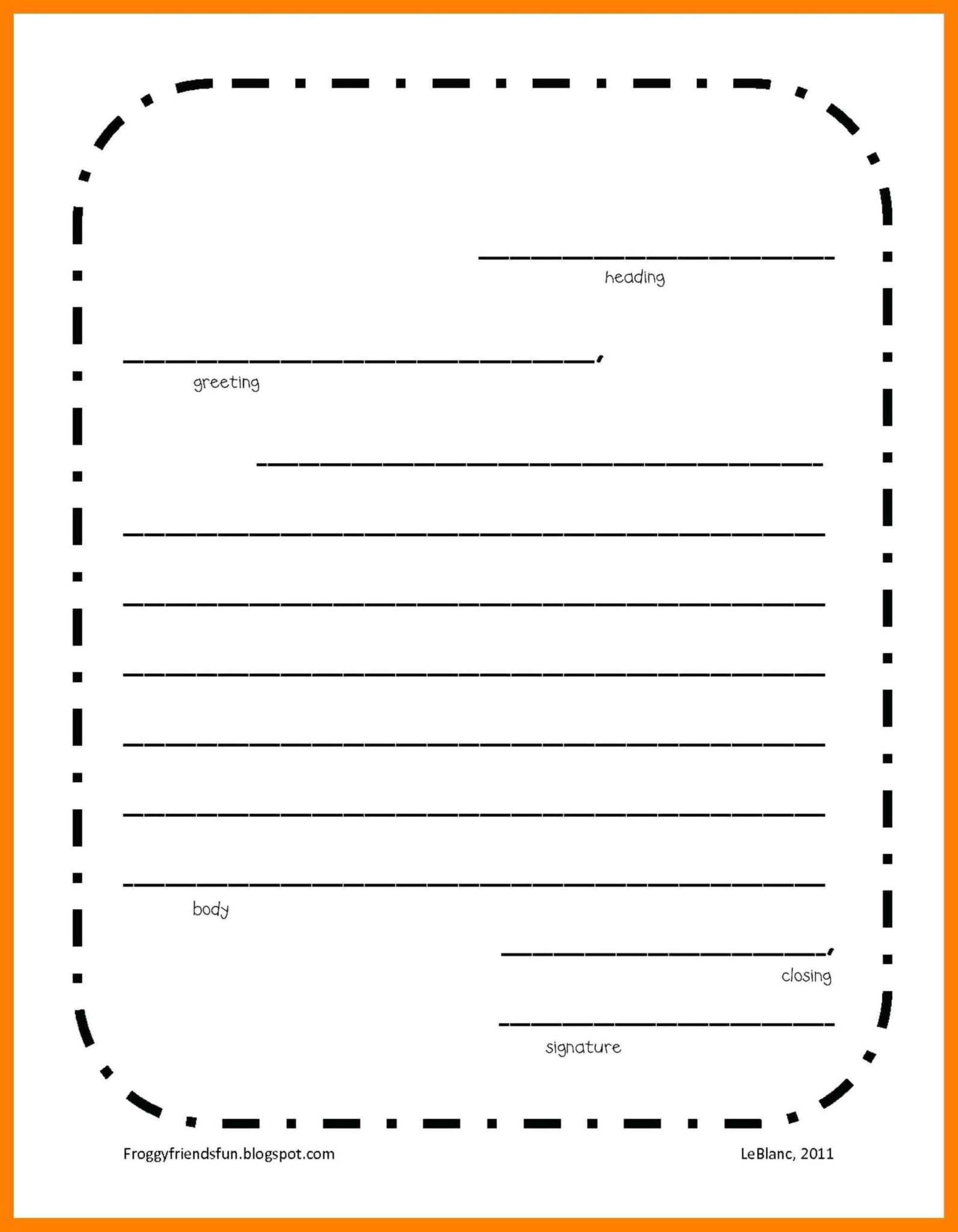 006 Free Letter Writing Template Ideas Friendly 2Nd Grade For Blank 