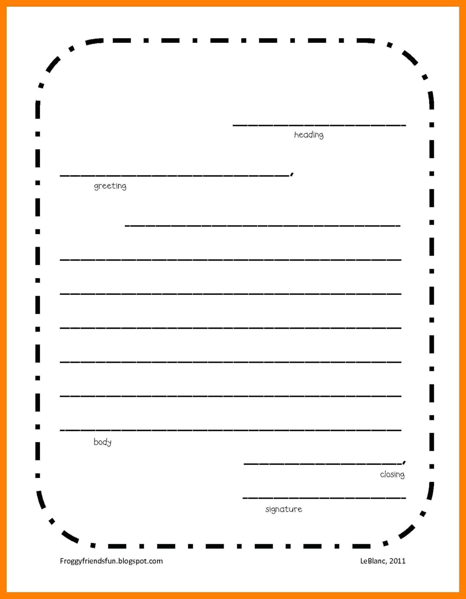 006 Free Letter Writing Template Ideas Friendly 2Nd Grade For Blank Letter Writing Template For Kids