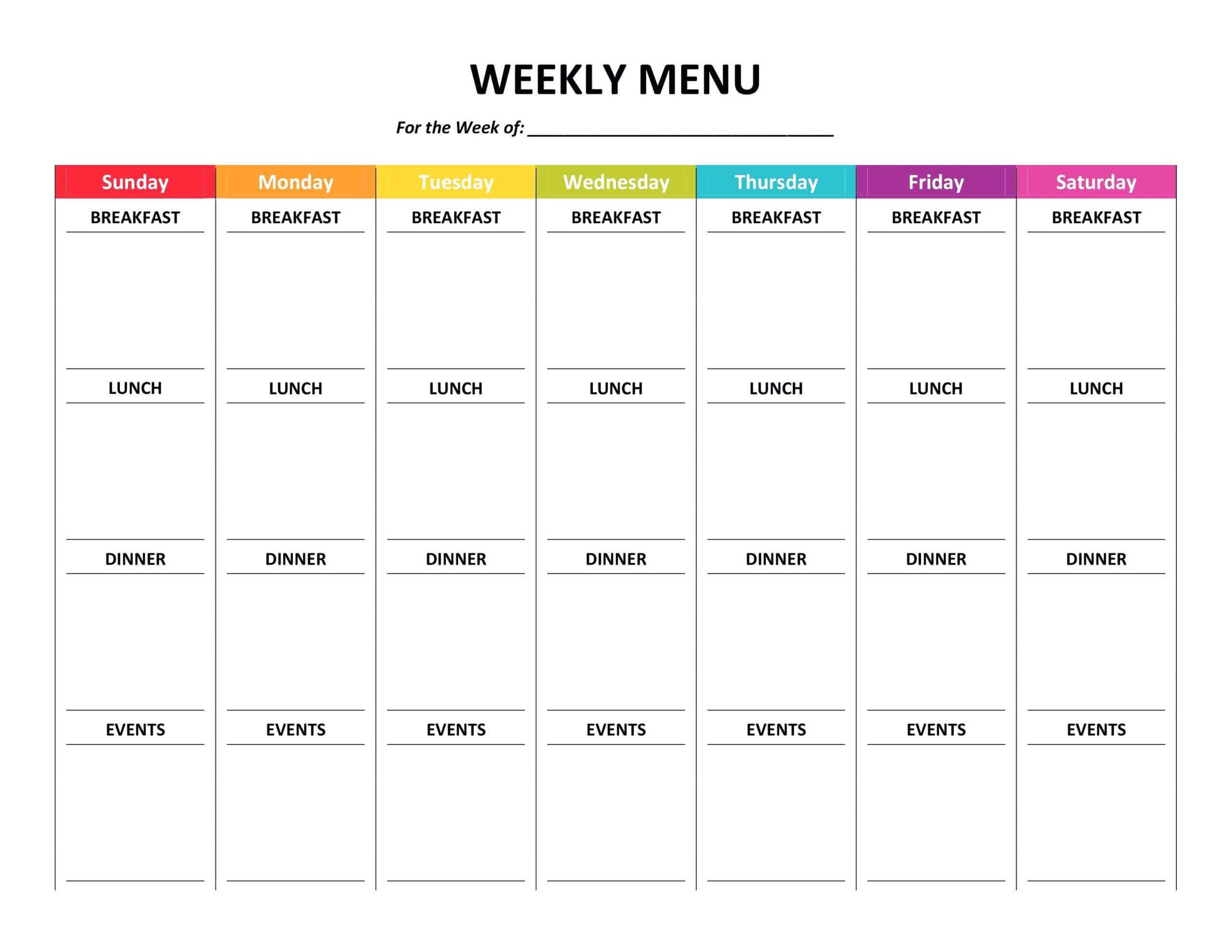 006 Free Meal Plan Template Word Ideas Best ~ Thealmanac Regarding Menu Planning Template Word