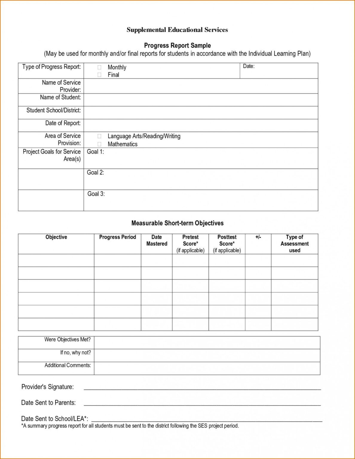 Homeschool Middle School Report Card Template