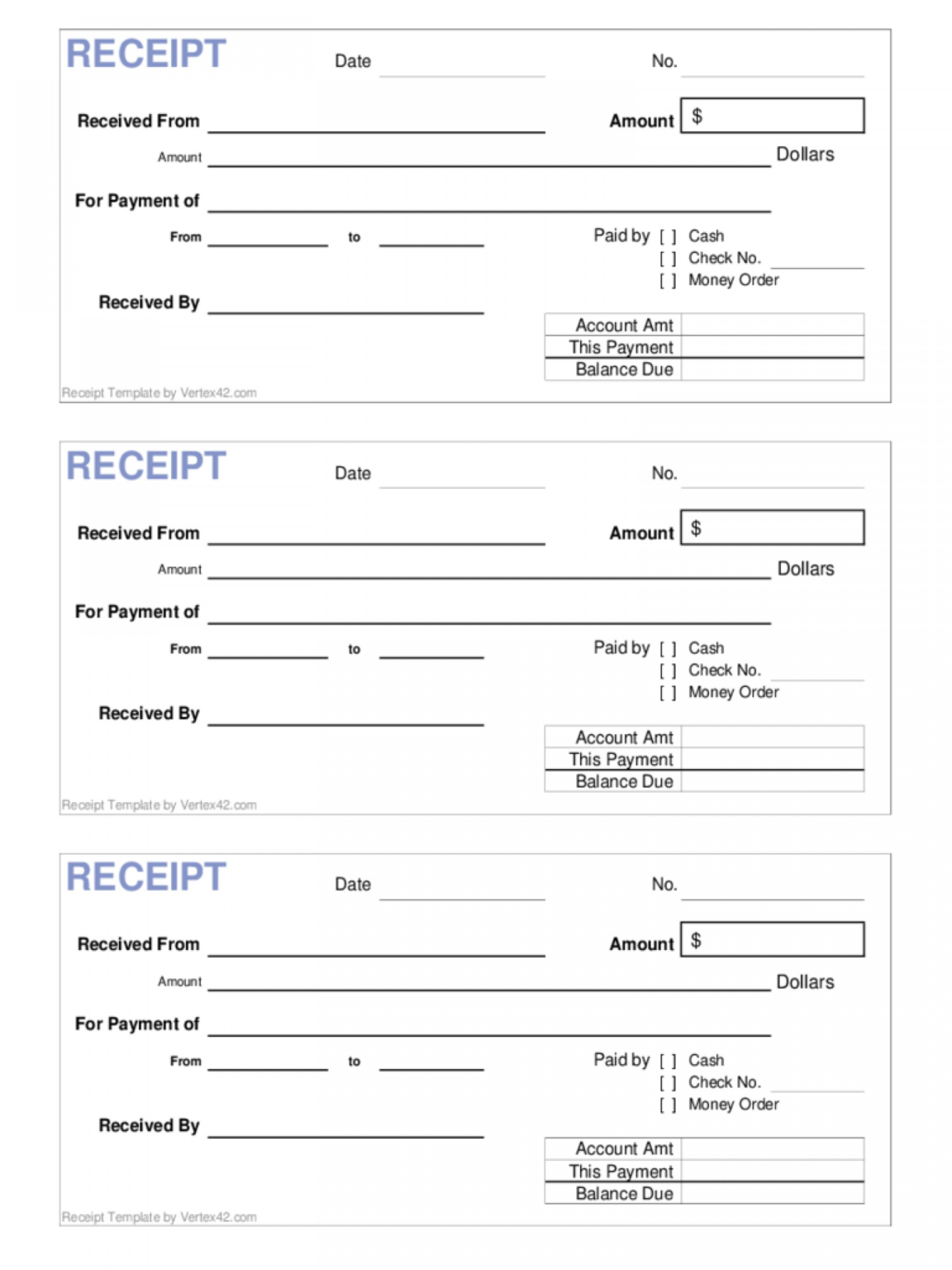 007 Blank Receipt Template Pdf Ideas Sample Fantastic For Blank Money