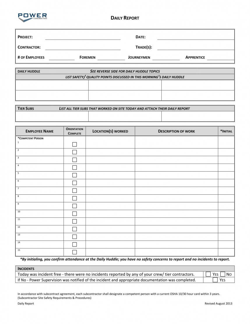 007 Construction Daily Work Report Format Template Ideas Log With Daily Work Report Template