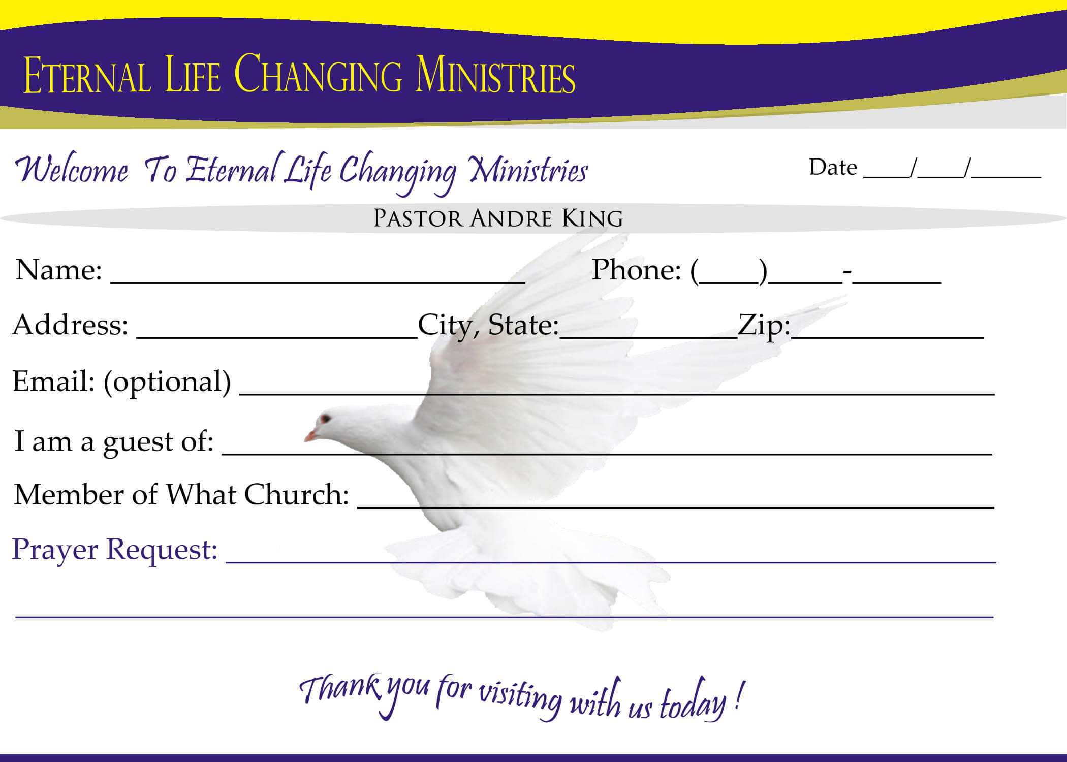 007 Template Ideas Eternal Life Visitor Card Church In Church Visitor Card Template Word