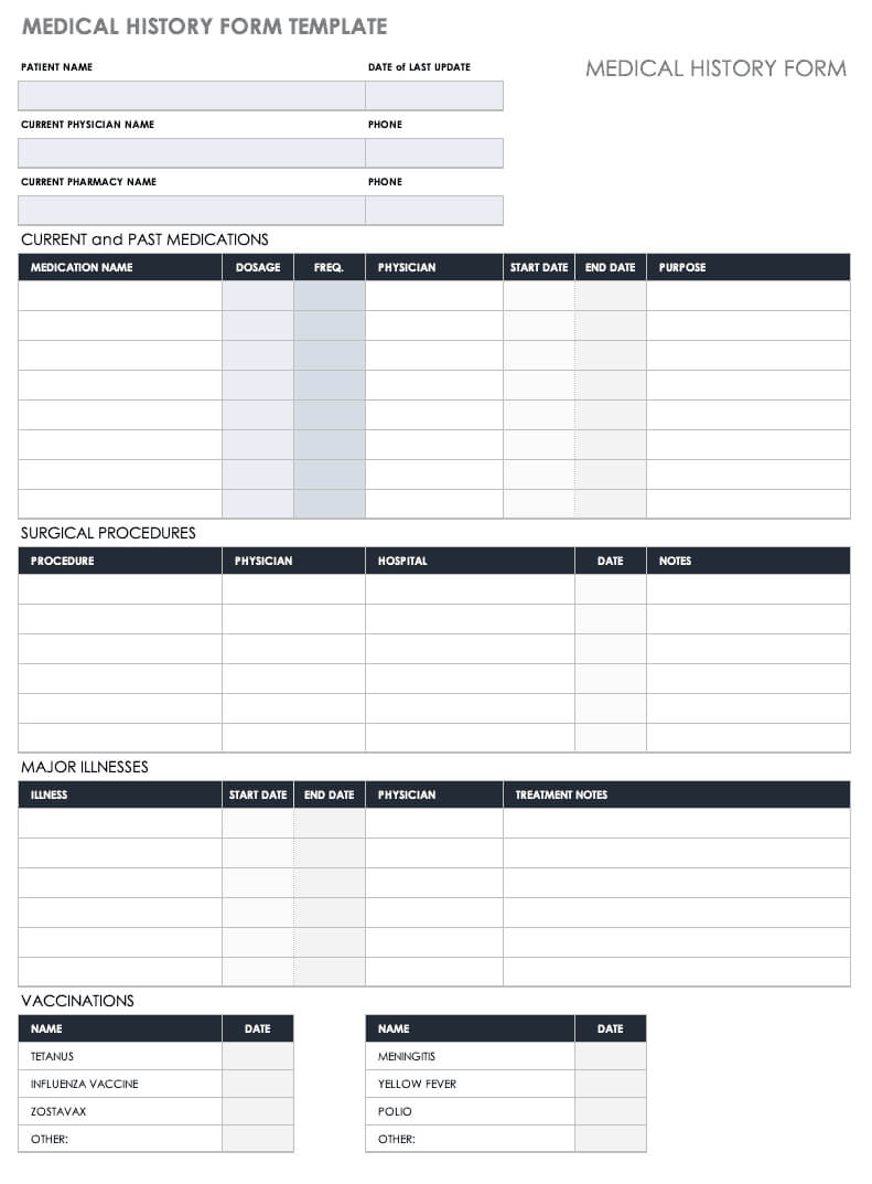 008 Ic Medical History Form Template Patient Fantastic Ideas Pertaining To History And Physical Template Word