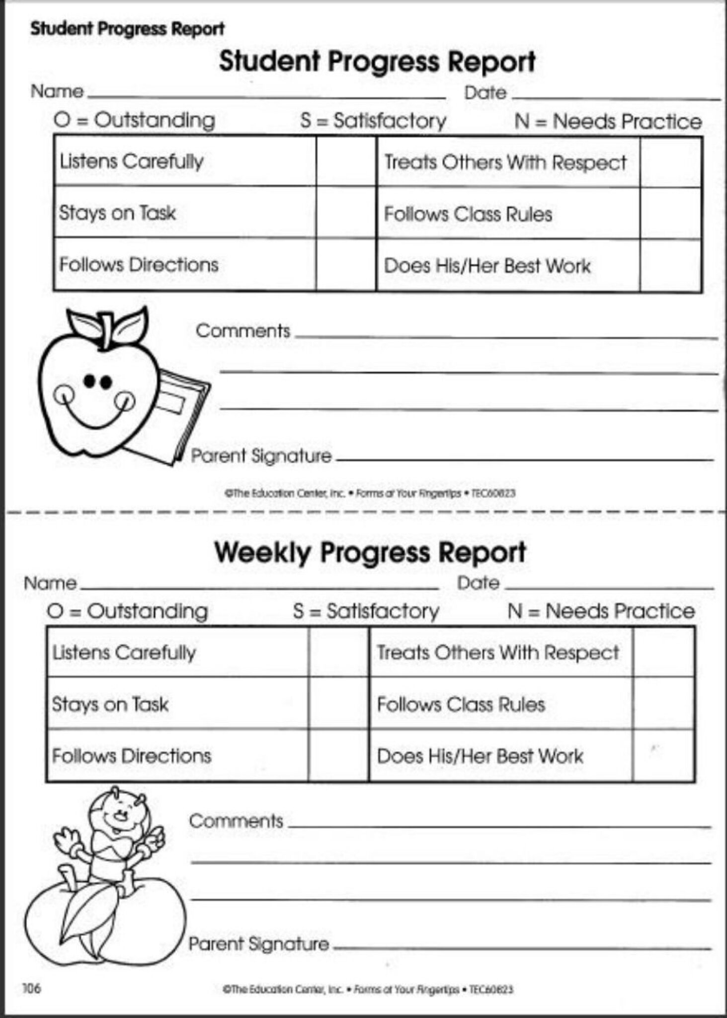 Progress Sheet Template