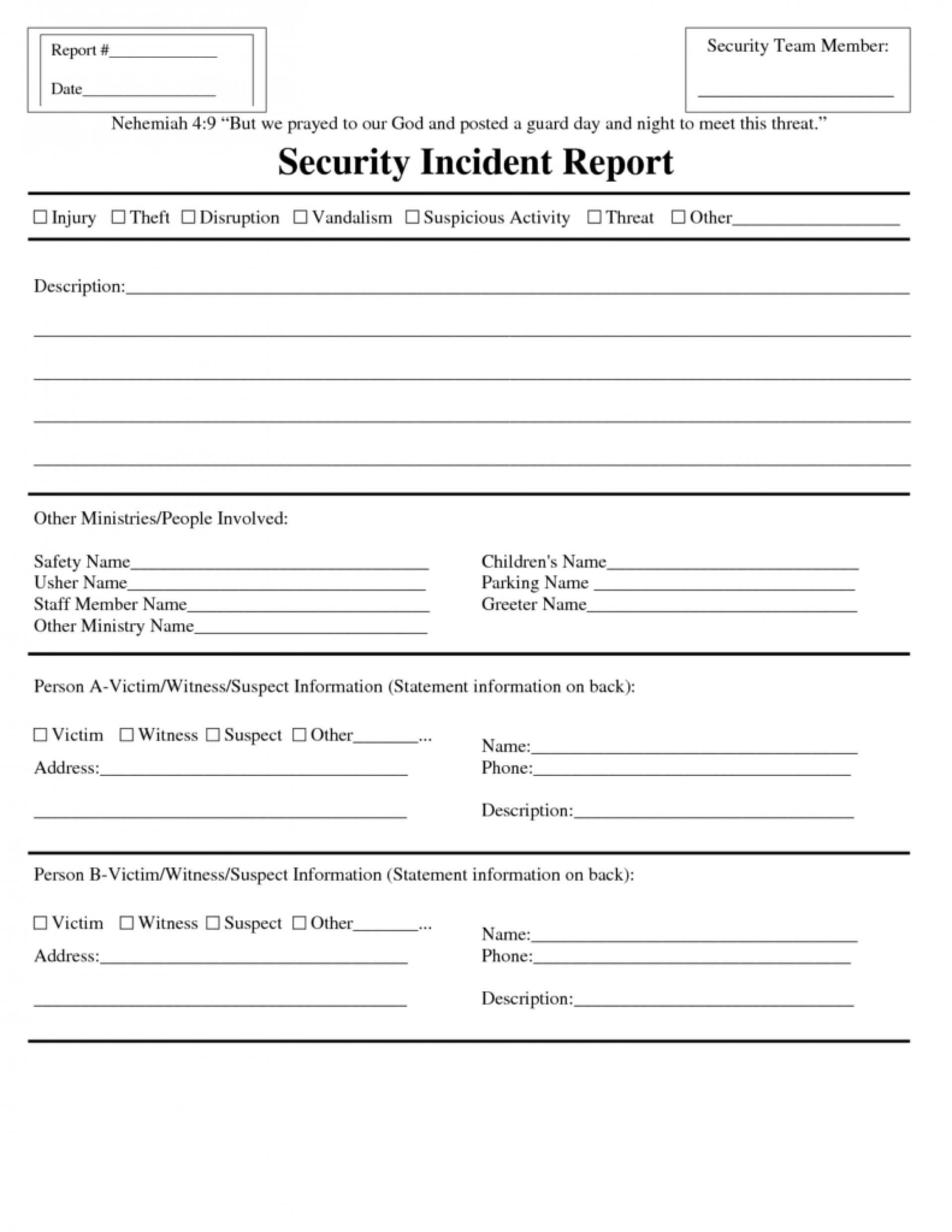009 Incident Report Template Word South Africa 20Red Regarding Itil Incident Report Form Template