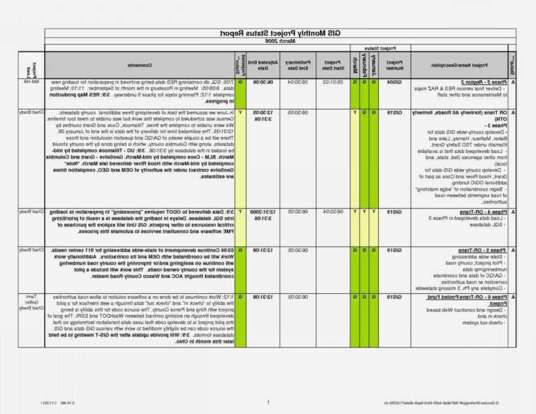 009 Project Management Report Template Excel And Status Regarding ...