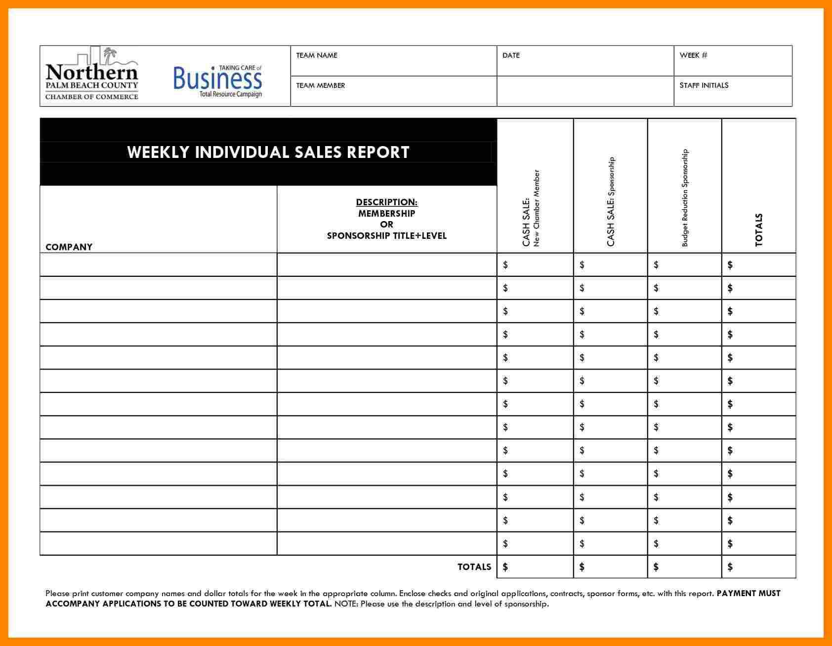 Cafe Daily Sales Report Template