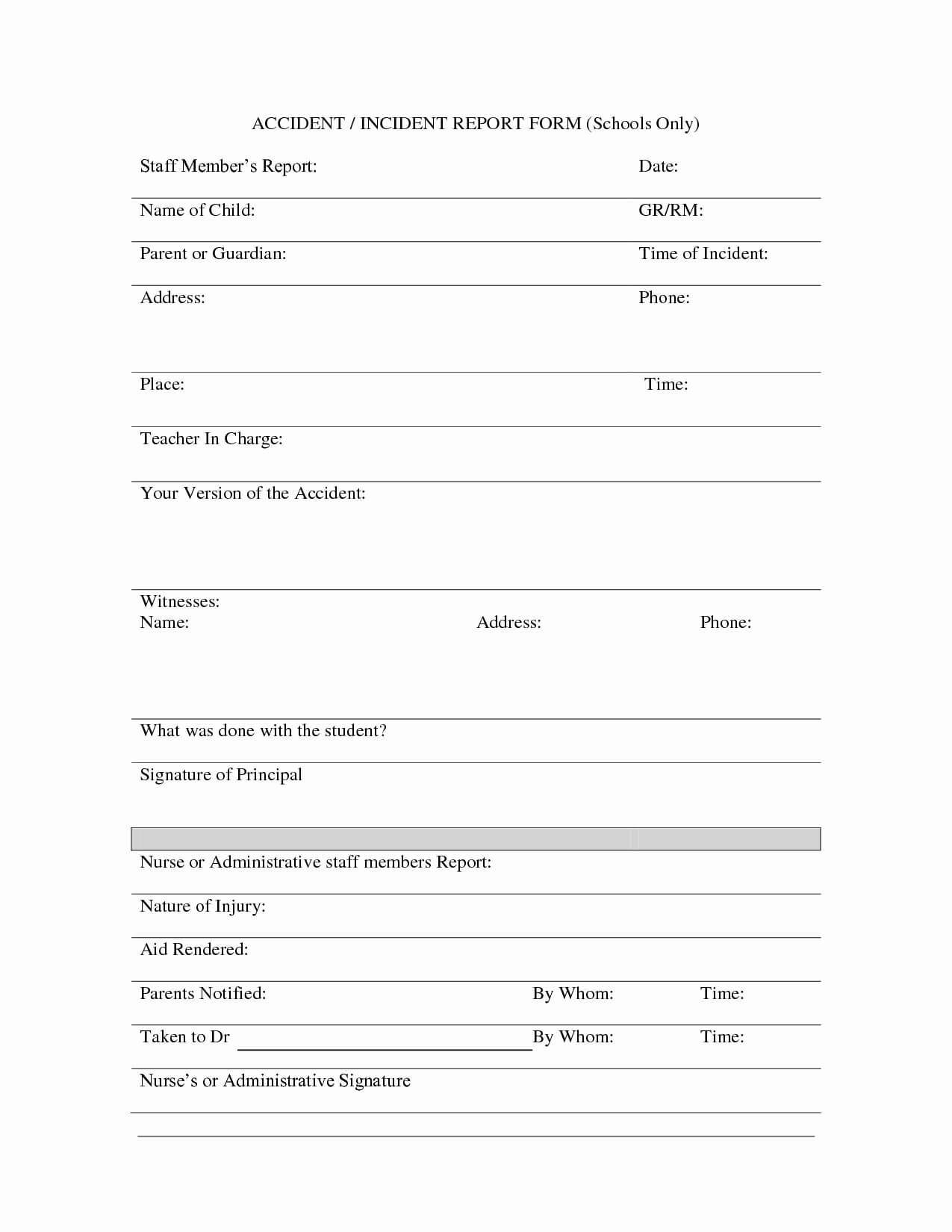 010 Incident Report Form Template Word 20Incident After Pertaining To School Incident Report Template