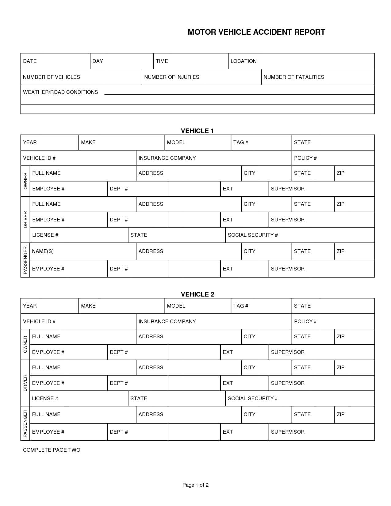 010 Template Ideas Car Accident Report Form 290132 Within Motor Vehicle Accident Report Form Template