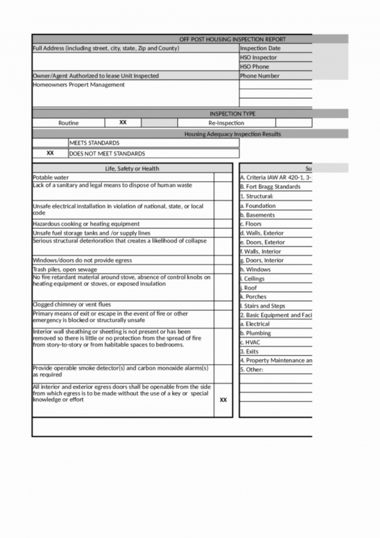 Commercial Property Inspection Report Template