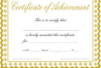 011 Free Printable Certificate Of Achievement Template Blank with Blank Certificate Of Achievement Template
