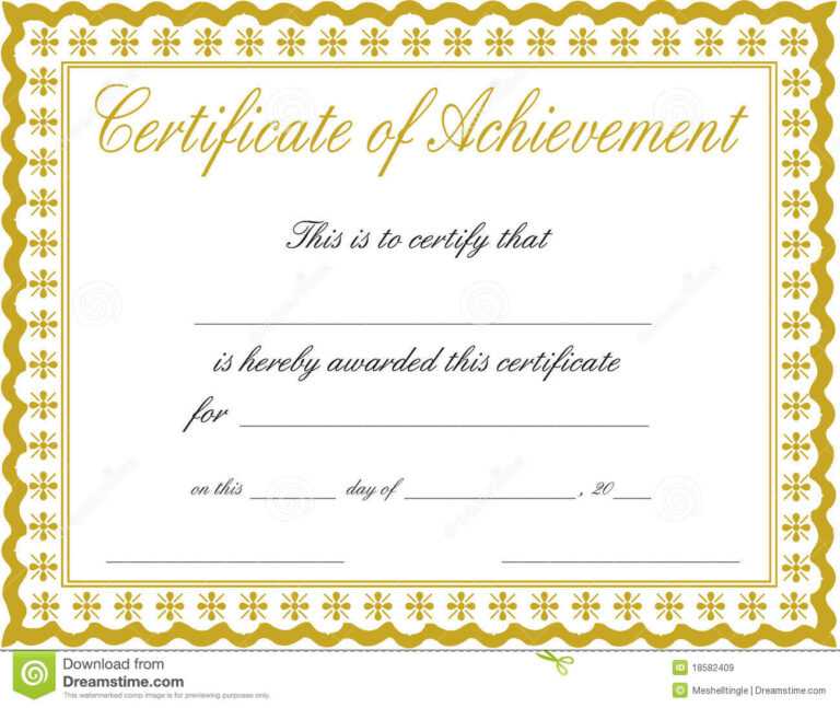 011 Free Printable Certificate Of Achievement Template Blank With Blank