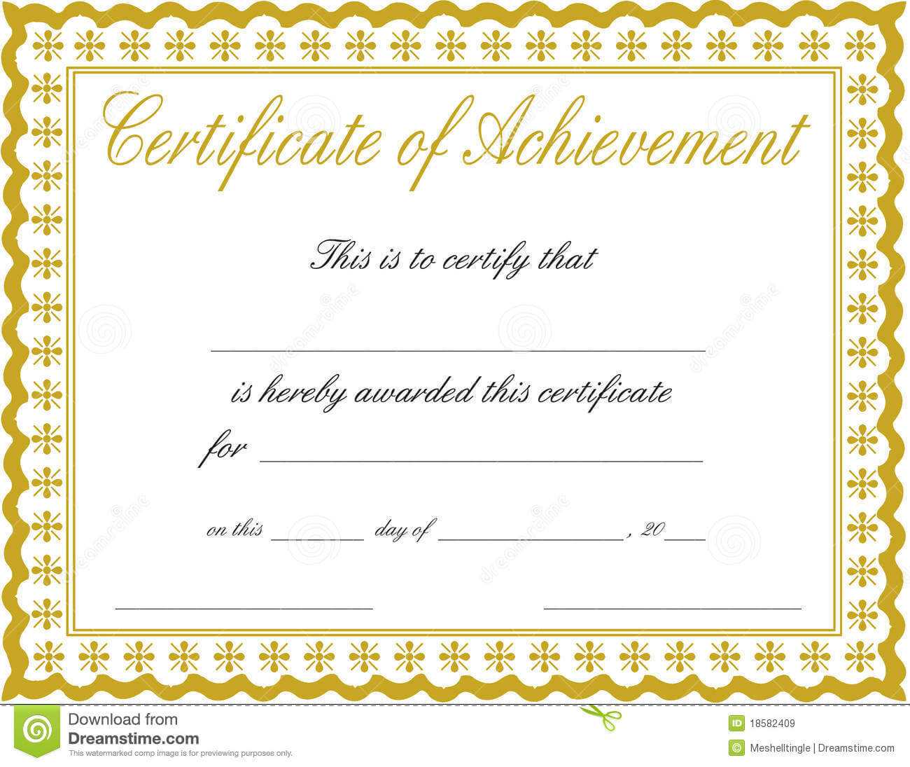 011 Free Printable Certificate Of Achievement Template Blank With Blank Certificate Of Achievement Template