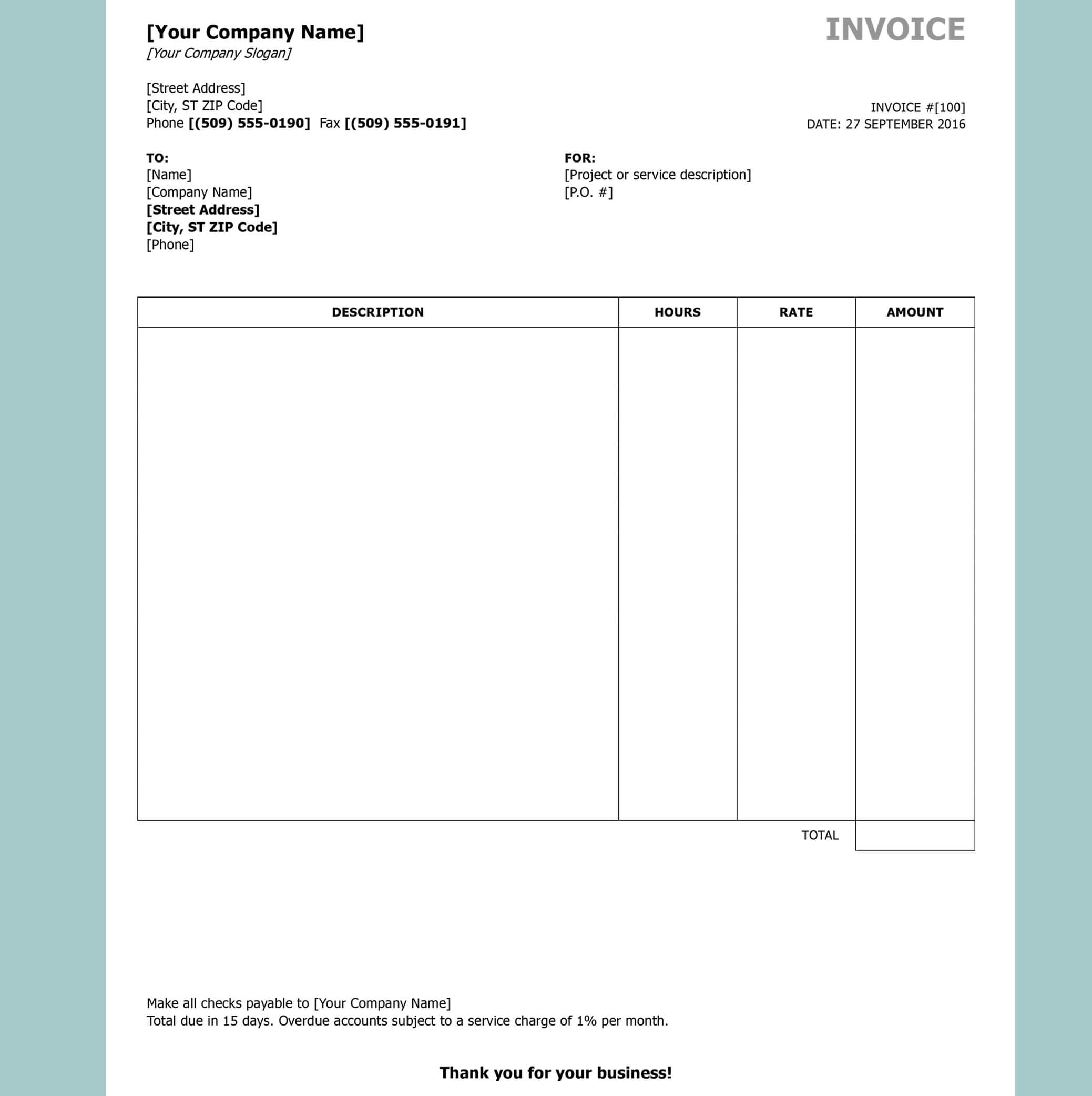 011 Template Ideas Microsoft Word Invoice Free Service Within Free Downloadable Invoice Template For Word