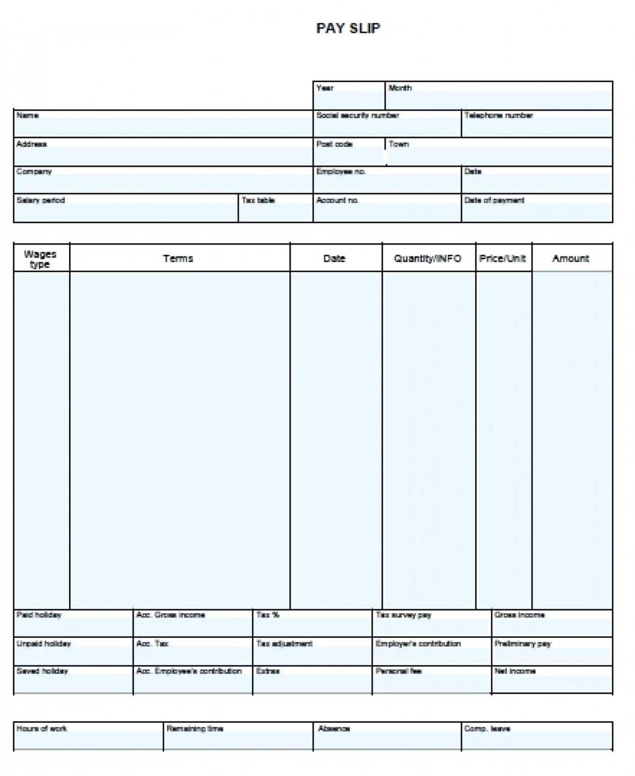 Check Stub Template Download