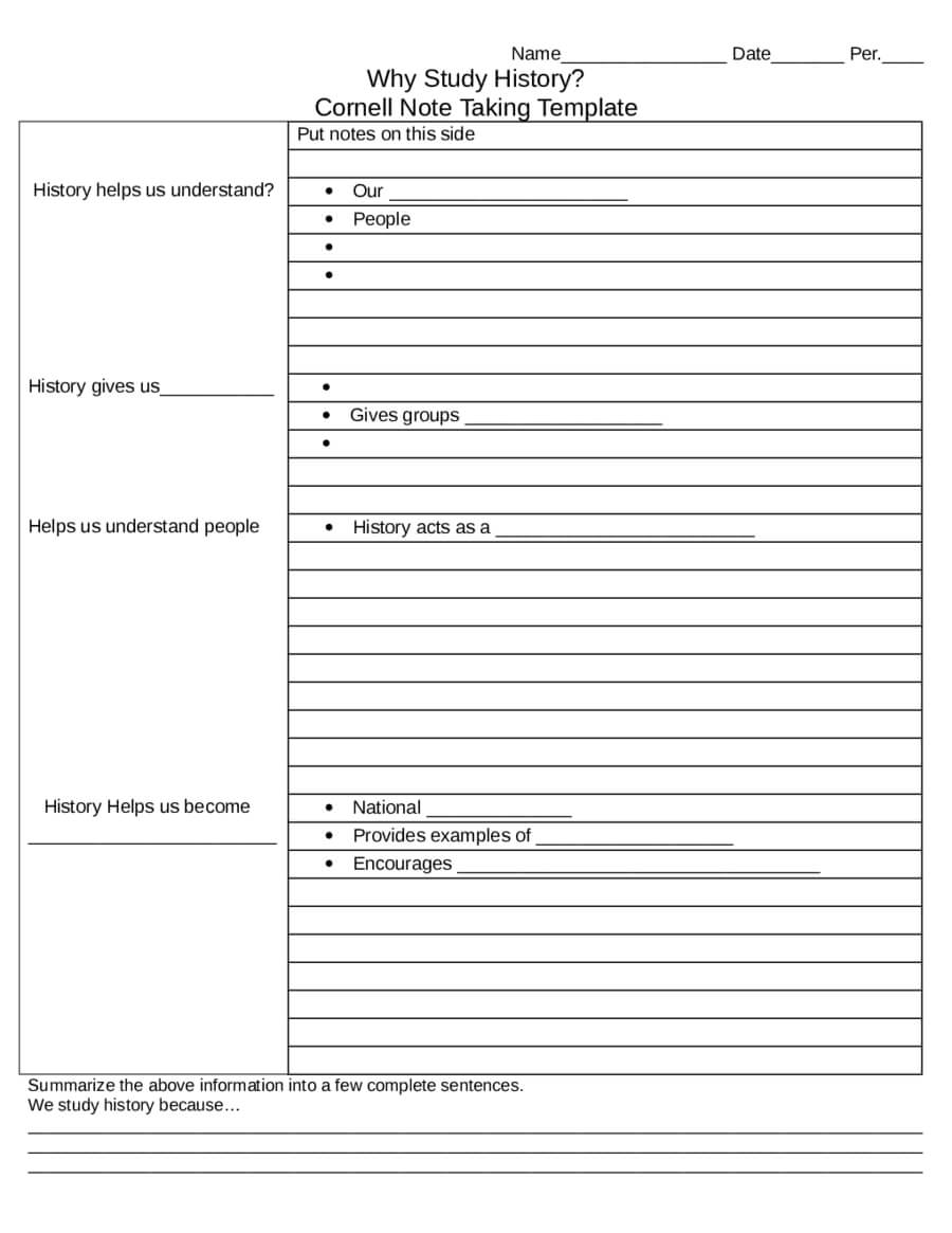 012 Template Ideas Cornell Notes Rare Download Free Word Pertaining To Note Taking Template Word