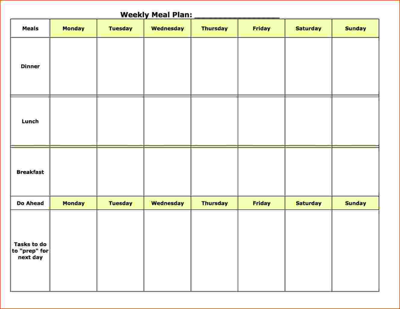 012 Weekly Meal Plan Template Word Unique Ideas Diet Free For Meal Plan Template Word