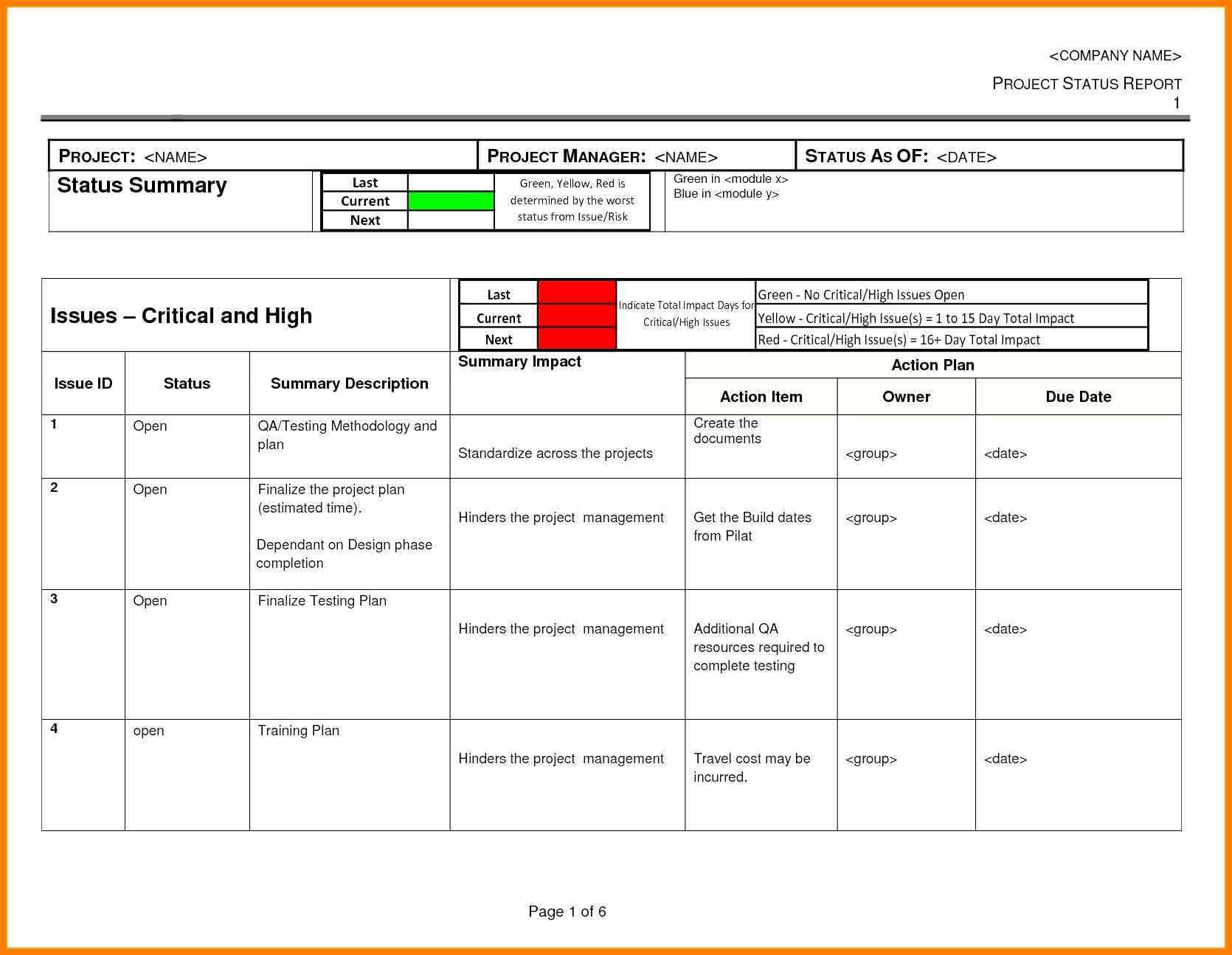 013 Excel Status Report Project Template In Awesome Daily Within Daily Status Report Template Xls