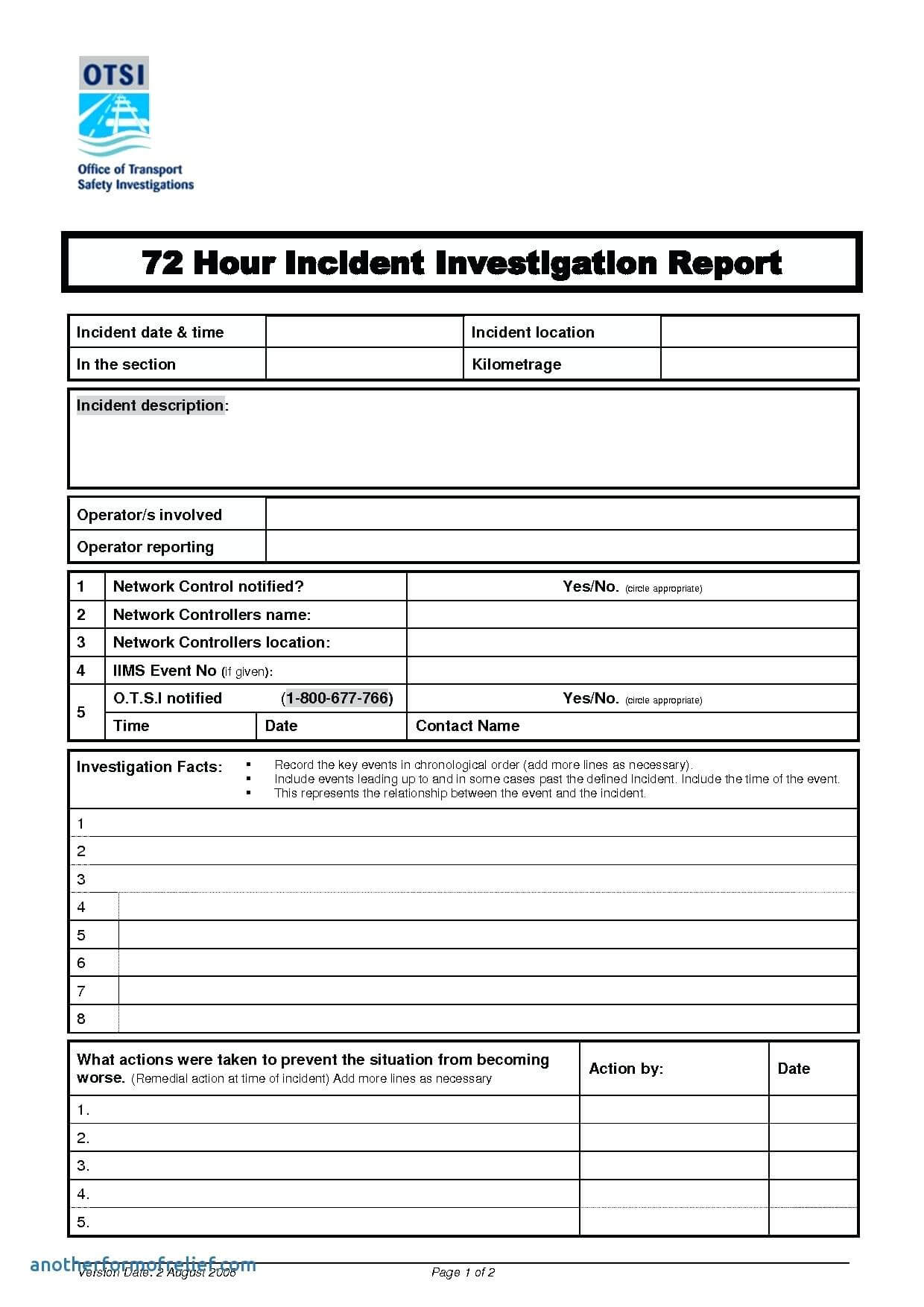 014 20Employee20Nt Report Form Pdf Hse Template Format For Regarding Hse Report Template