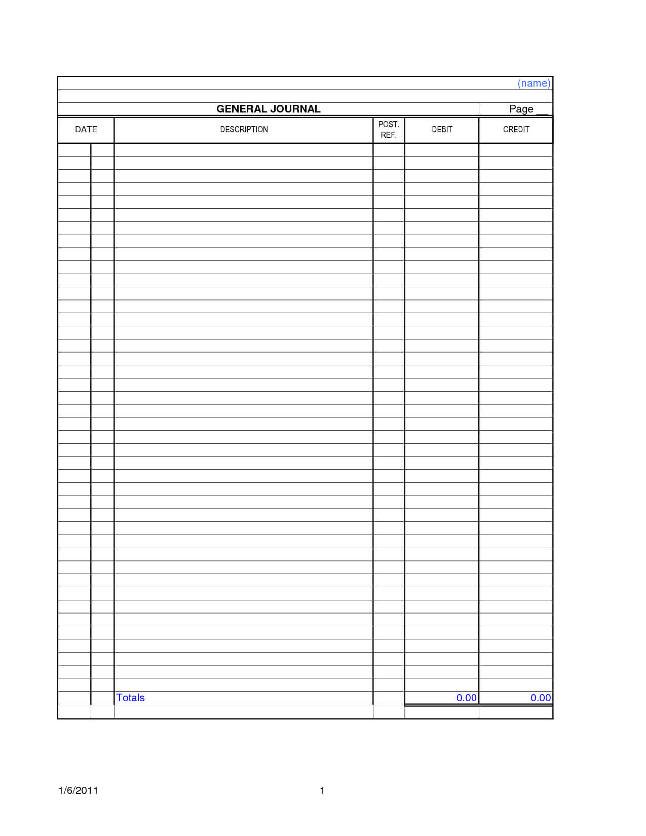 014 Blank Accounting Ledger Template Printable 90994 Journal Pertaining To Double Entry Journal Template For Word