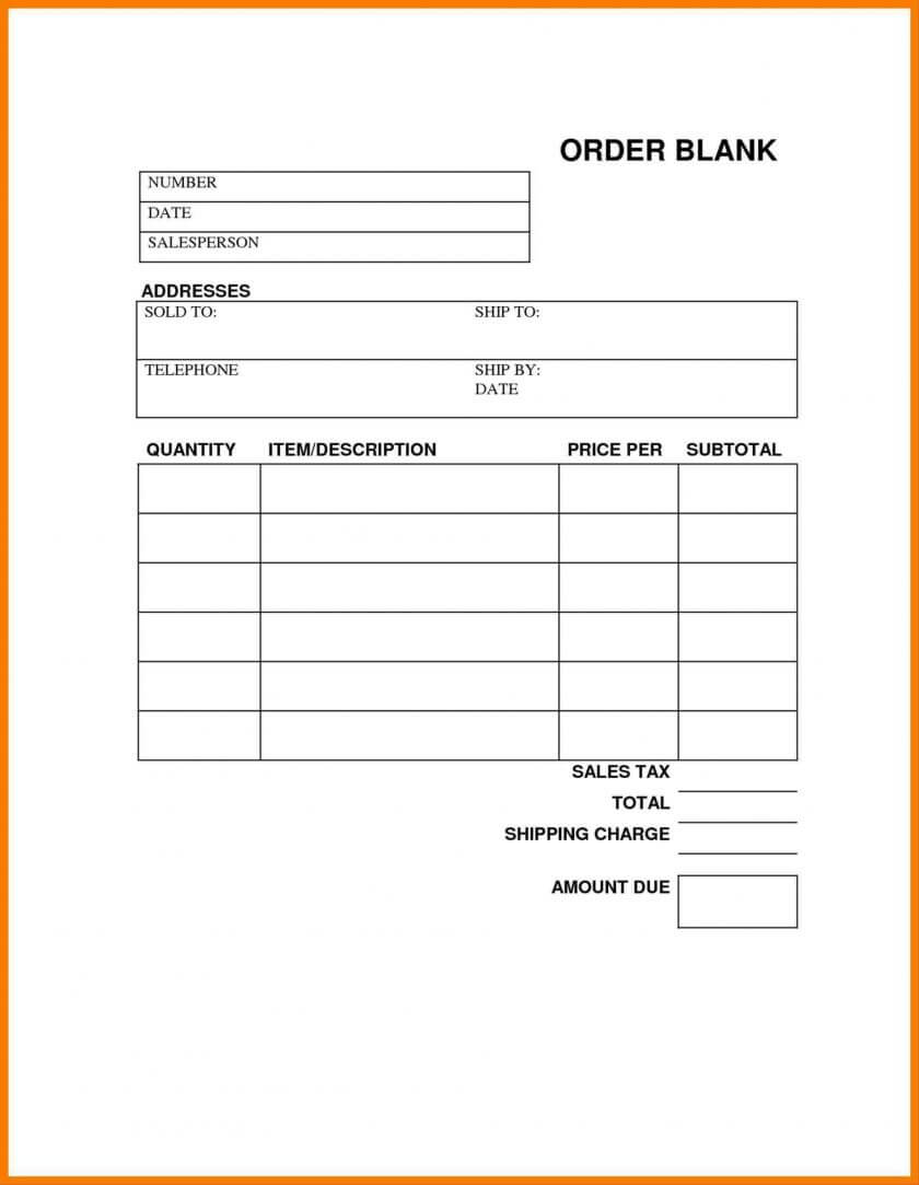 014 Blank Order Forms Templates Free Tamplate Pur Affidavit In Blank Legal Document Template