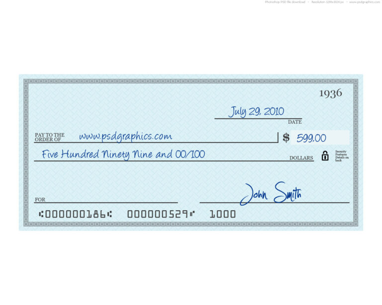 Blank Check Templates For Microsoft Word