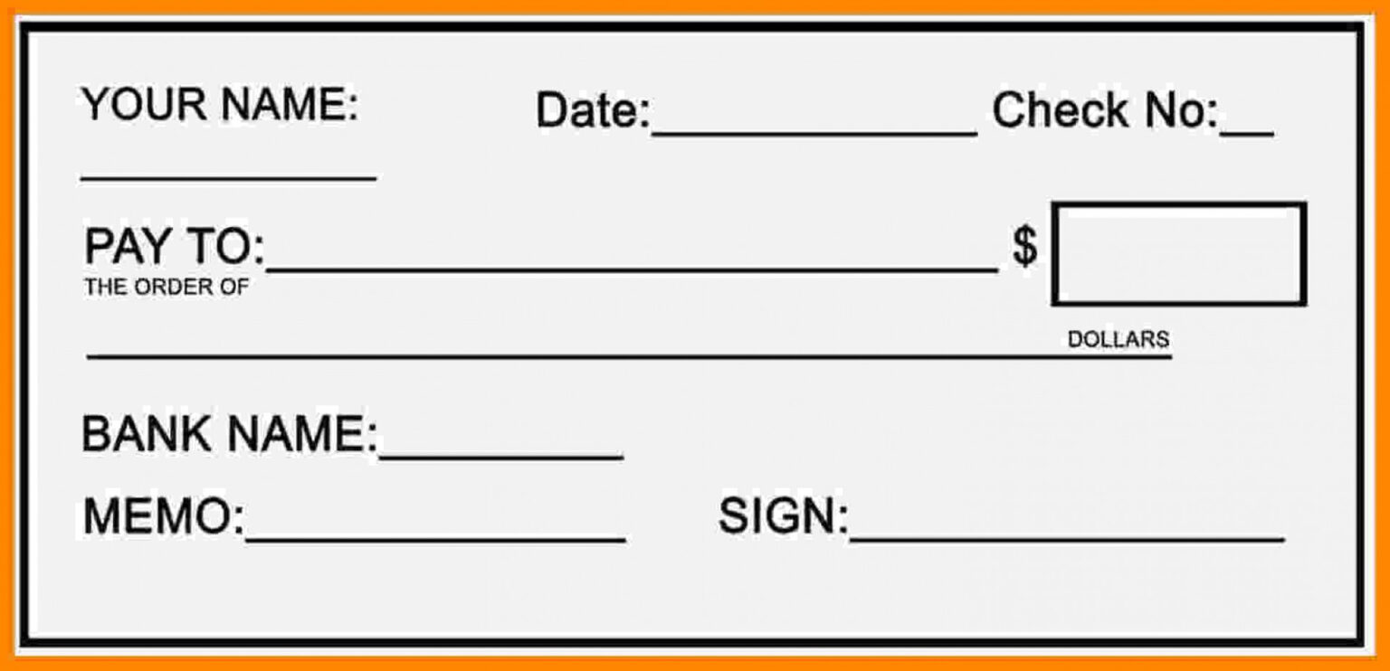 014 Free Blank Business Check Template Good Of Dummy Cheque Pertaining