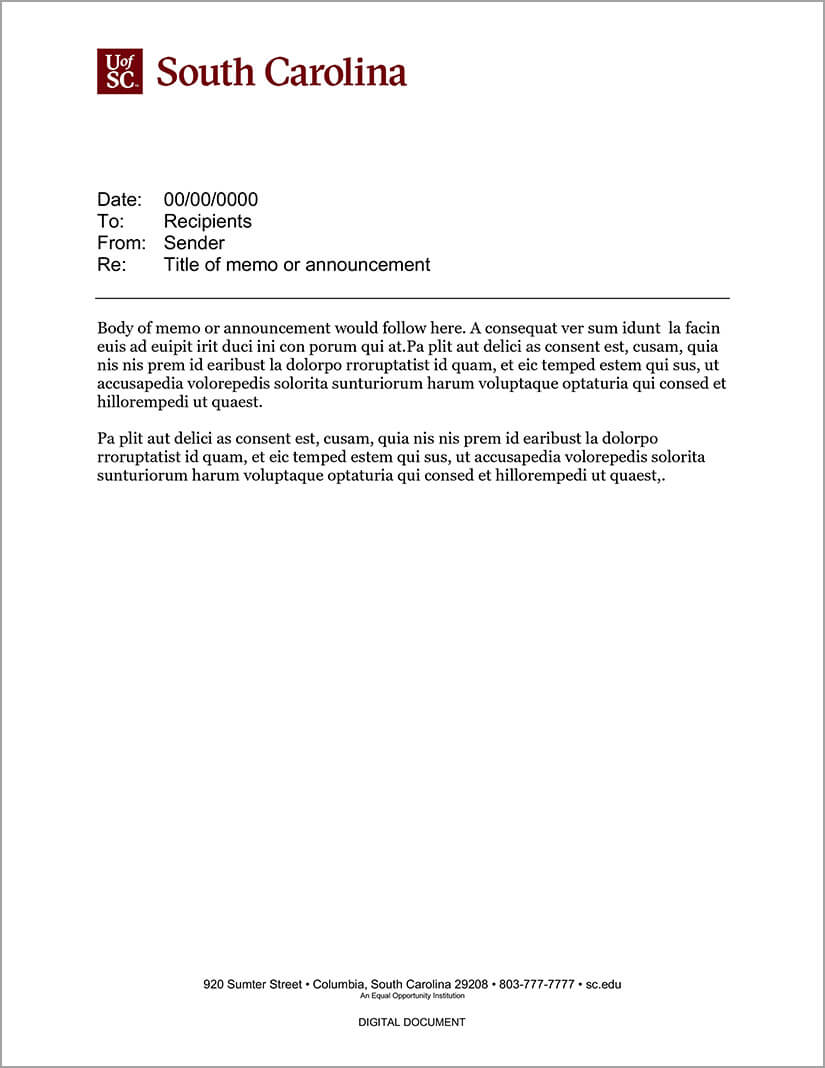 014 Memo Templates For Word Announcement Template Within Memo Template Word 2010