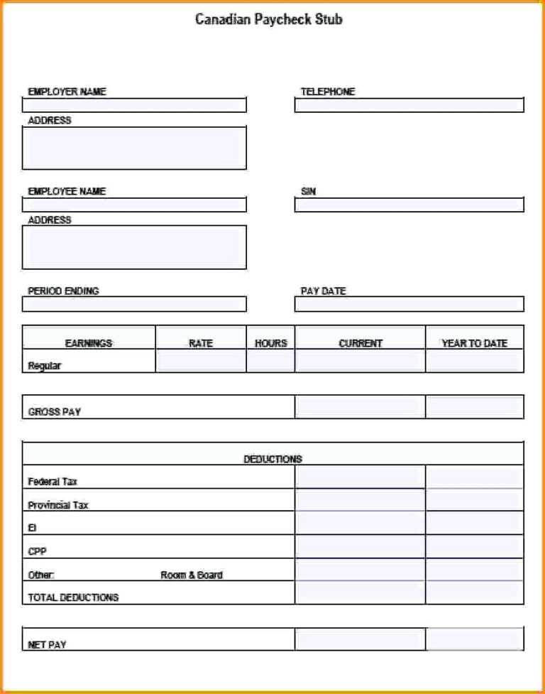 015 Check Stub Template Free Ideas Printable Paycheck With Blank Pay 