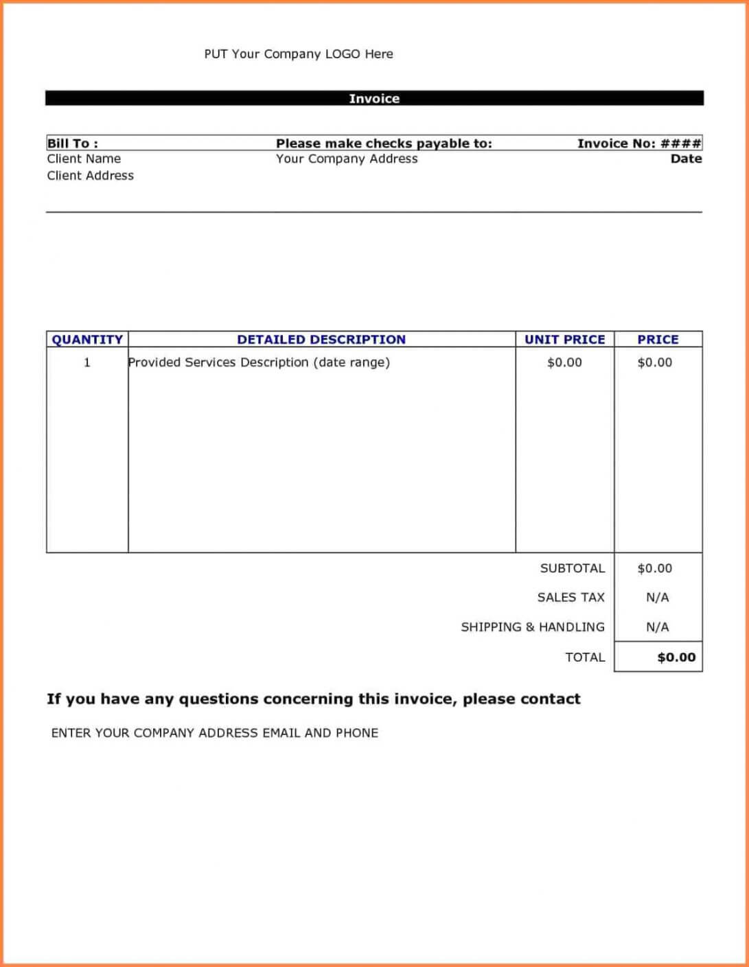015 Simple Invoice Template Word Free Download Blank Bill With Free Bio Template Fill In Blank