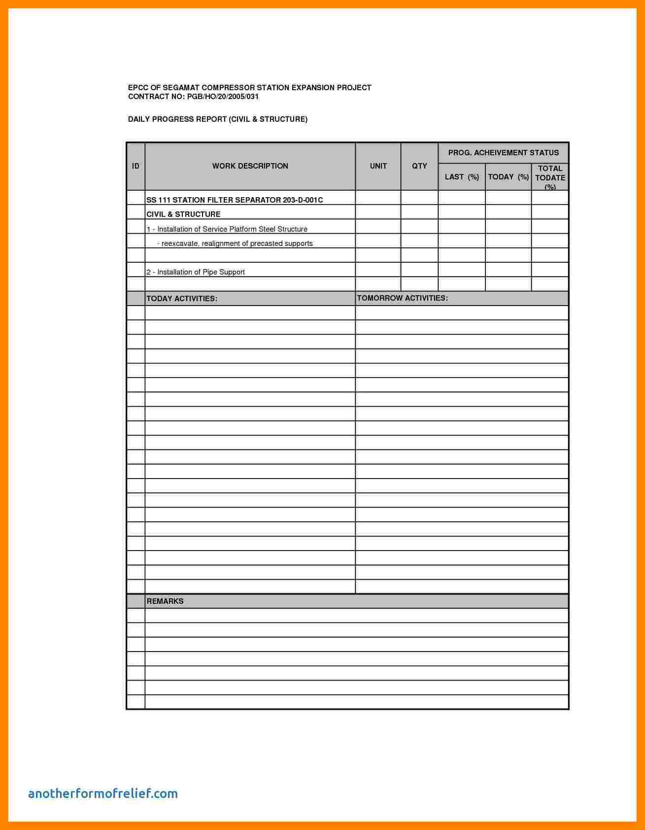016 Construction Site Daily Report Format Template Ideas Within Best Report Format Template