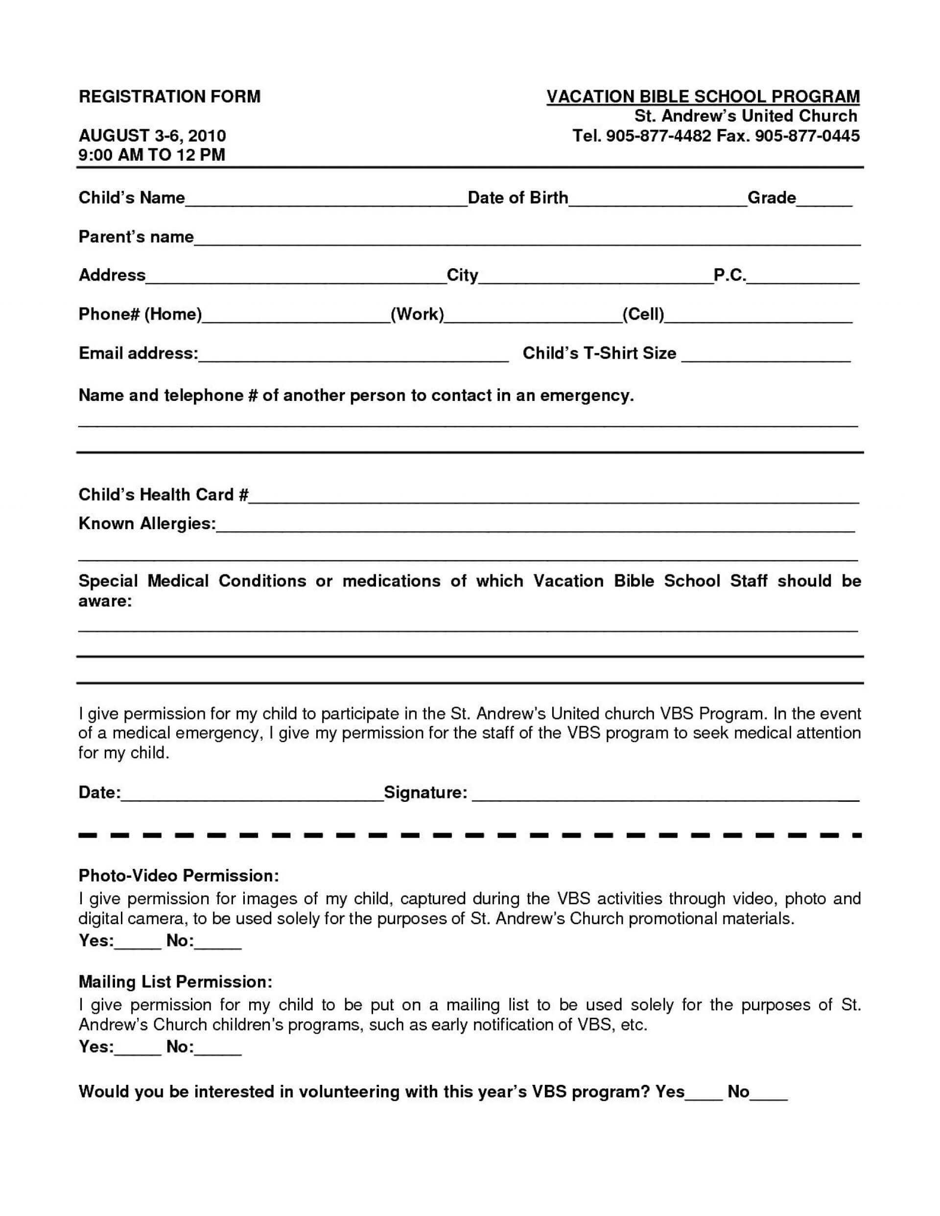 016 School Registration Form Template Word Ideas Free In With Regard To School Registration Form Template Word