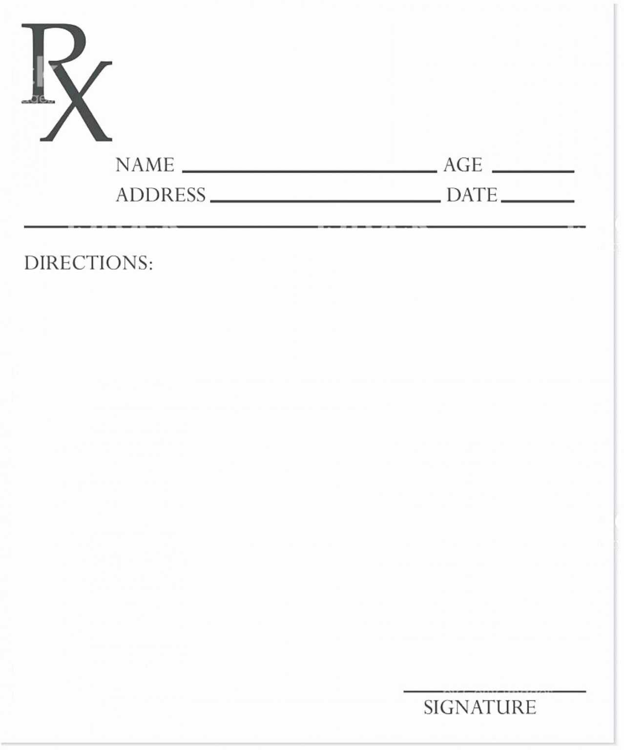 Blank Prescription Form Template