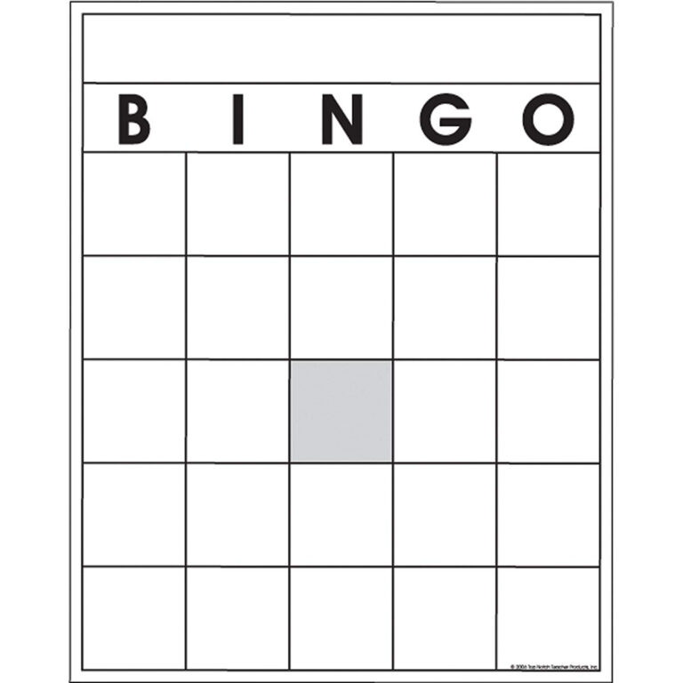 Free Bingo Template Printable Pdf